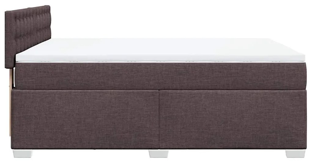 Cama com molas/colchão 140x190 cm tecido castanho-escuro