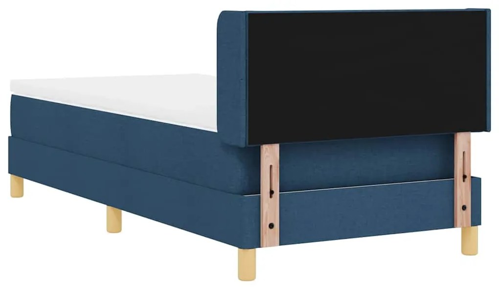 Cama Box com Colchão Azul, 100 x 200 cm, Tecido