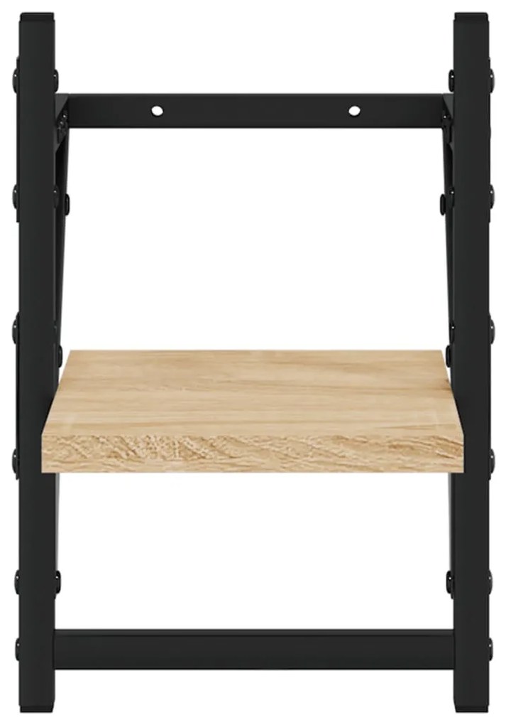 Prateleiras de parede c/ barras 2pcs 20x25x30cm carvalho sonoma