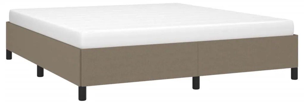 Cama sem colchão 160x200 cm tecido castanho-acinzentado