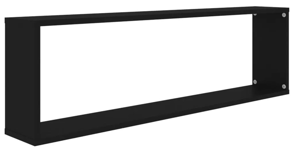 Prateleiras parede forma cubo 2 pcs derivados de madeira preto