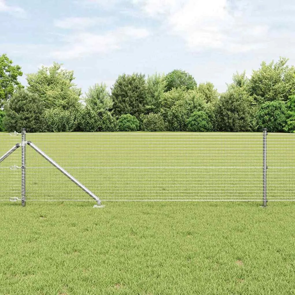 Cerca de Fio Soldado com 13 postes de espeto 0.6x25 m Aço Galvanizado