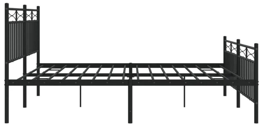 Estrutura de cama com cabeceira e pés 180x200 cm metal preto