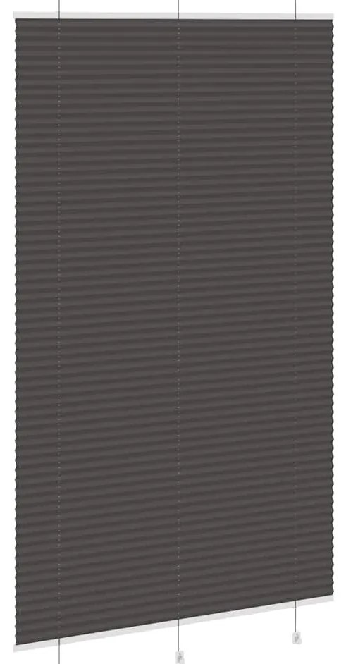 Preto Plissada Cega 115x200 cm Largura Tecido 114,4cm Poliéster
