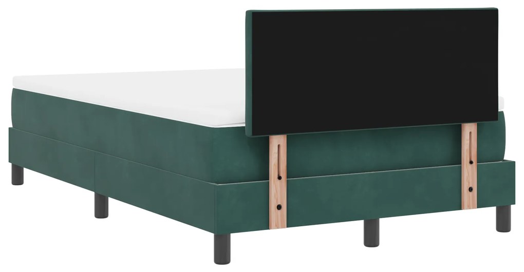 Cama Box com Colchão vidaXL Verde Escuro 120x200 cm Veludo