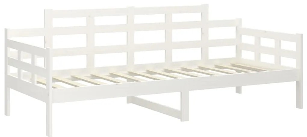 Sofá-cama 90x190 cm madeira de pinho maciça branco