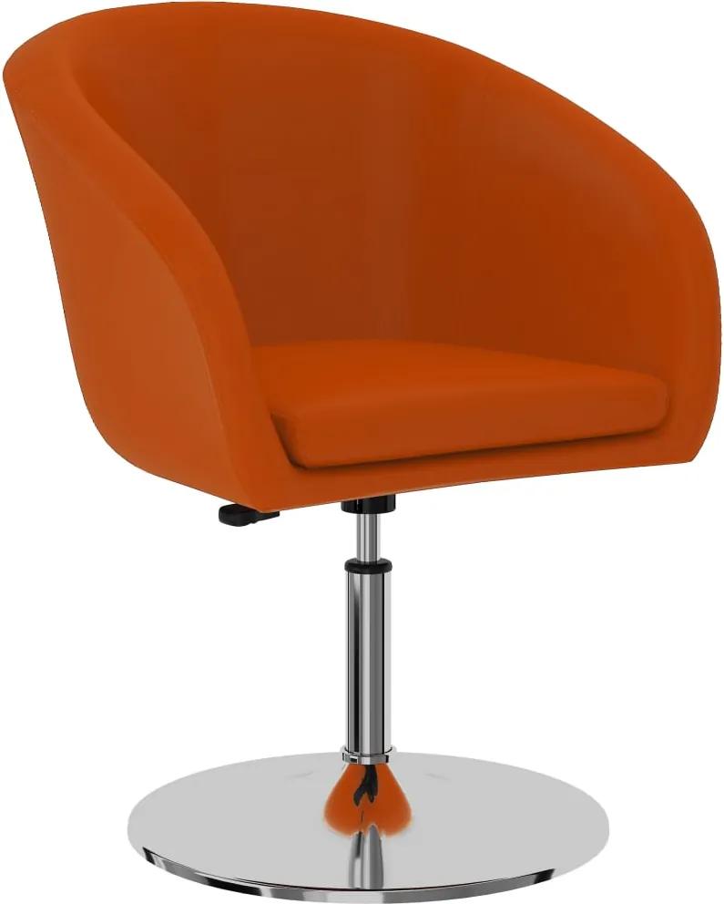 Cadeira de jantar couro artificial laranja