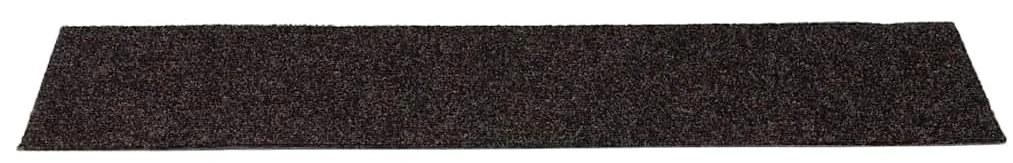 Tapetes de escada adesivos 30 pcs 76x20 cm retangular castanho