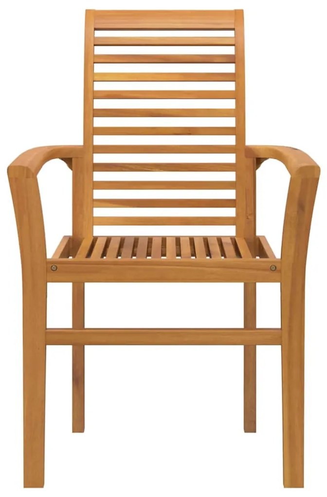 Cadeira de Jardim Empilhável 4 pcs Madeira Sólida de Teca