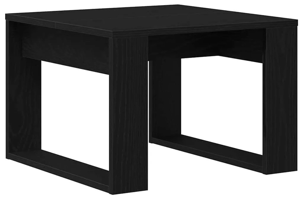 Mesa Lateral de Carvalho Preto - 50x50x35 cm, Feita de Madeira Maciça