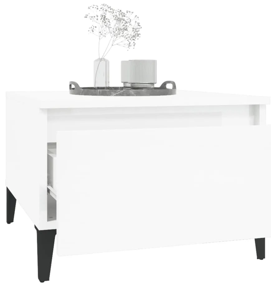 Mesa de apoio 50x46x35 cm derivados de madeira branco brilhante