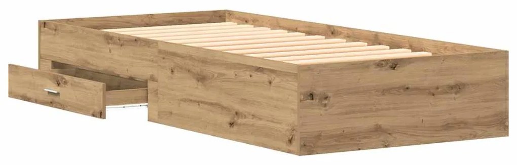 Cama vidaXL Artisan Carvalho 90x190 cm Madeira MDF