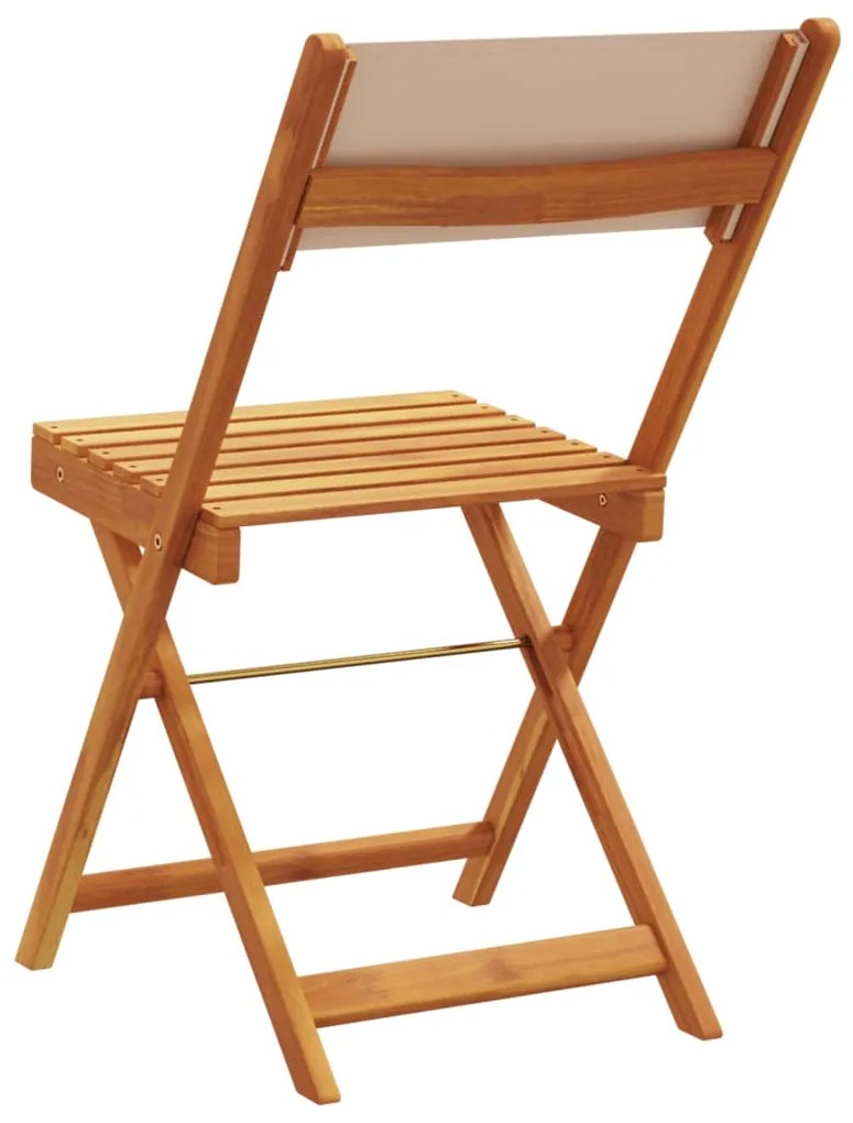 Cadeiras de bistrô 2 pcs acácia maciça/tecido cinza-acastanhado