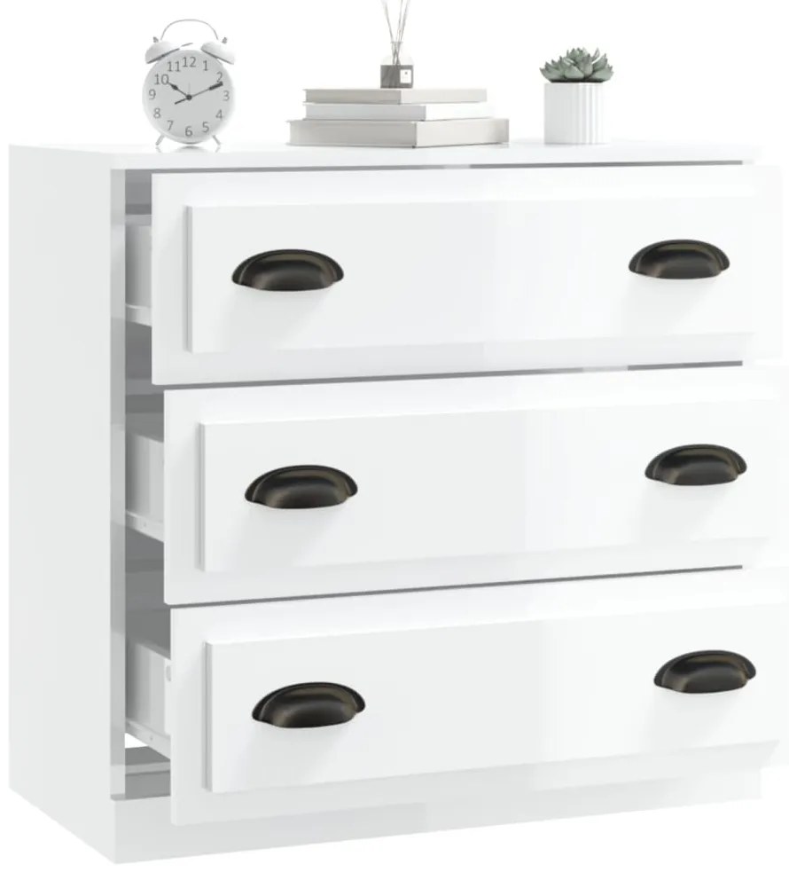 Aparador 70x35,5x67,5 cm derivados de madeira branco brilhante