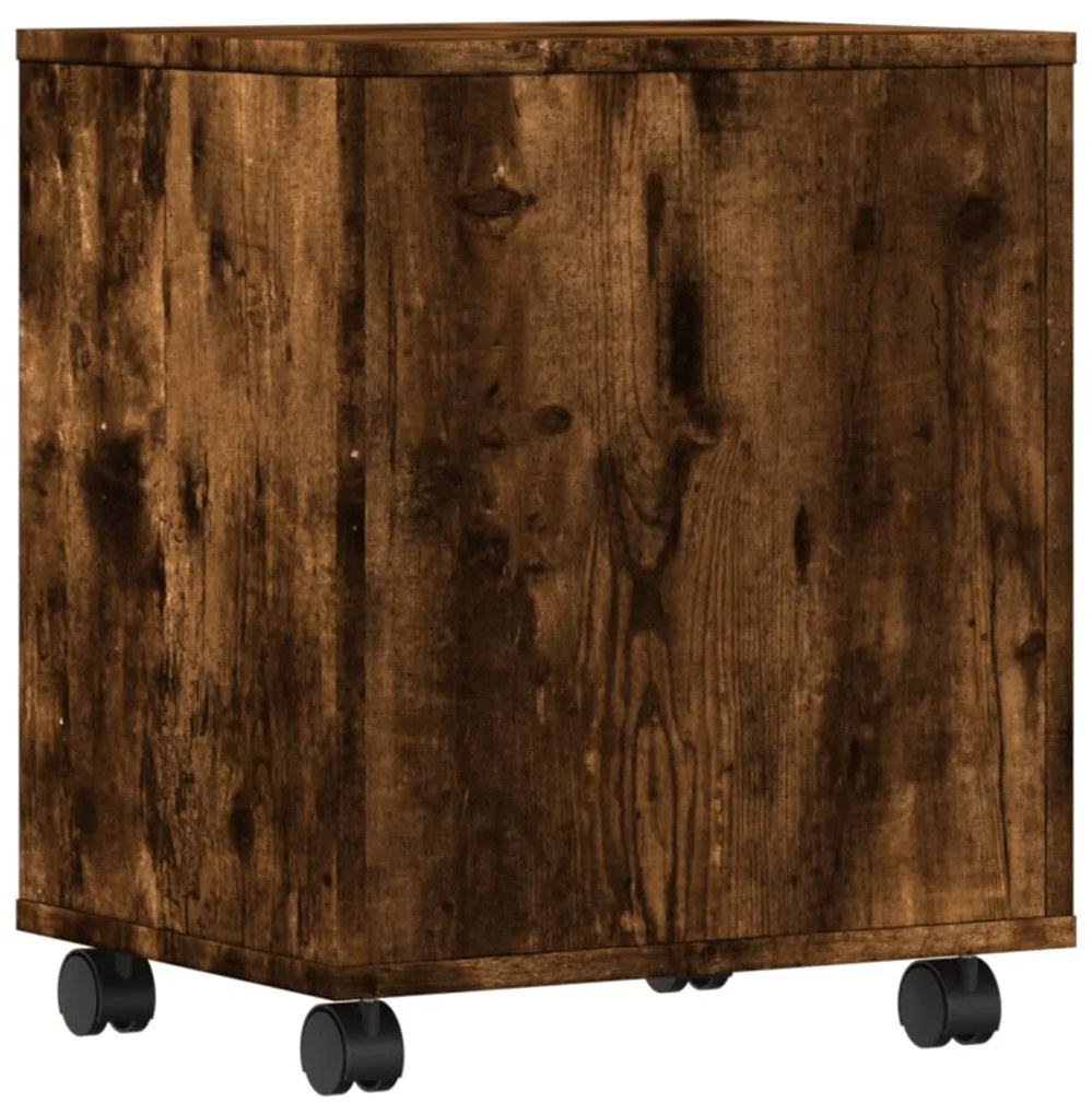 Suporte para impressora com rodas 41x32x48 cm carvalho fumado