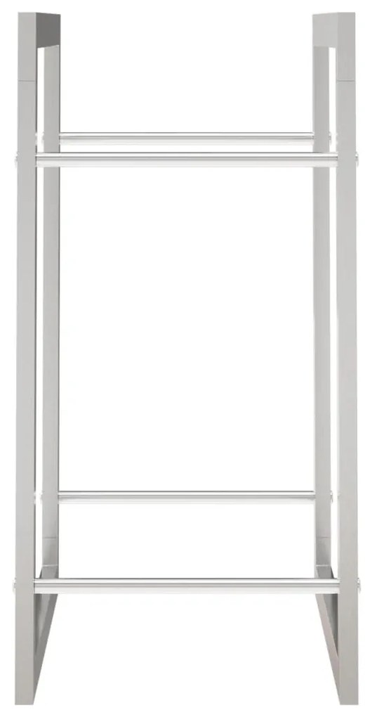 Suporte para lenha 50x28x56 cm aço inoxidável
