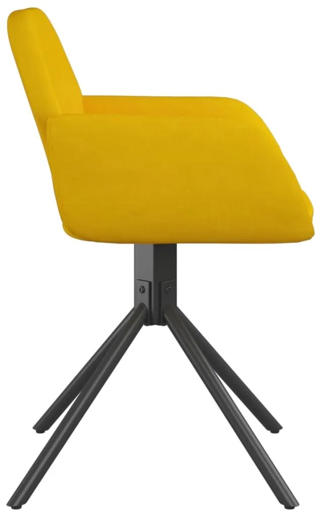 Cadeiras de jantar giratórias 2 pcs veludo amarelo