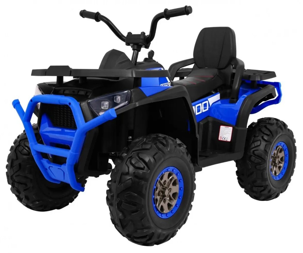 Moto 4 elétrica para crianças 12V 4x4 45W Deserto com Rodas Espuma EVA, Assento couro ecológico, som Crianças Até 30 kg Azul