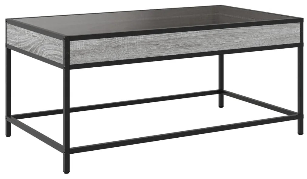 Mesa de centro luzes LED Infinity 90x50x41 cm cinzento sonoma
