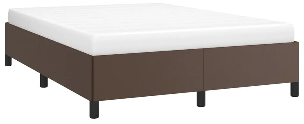 Estrutura de cama 140x190 cm couro artificial castanho