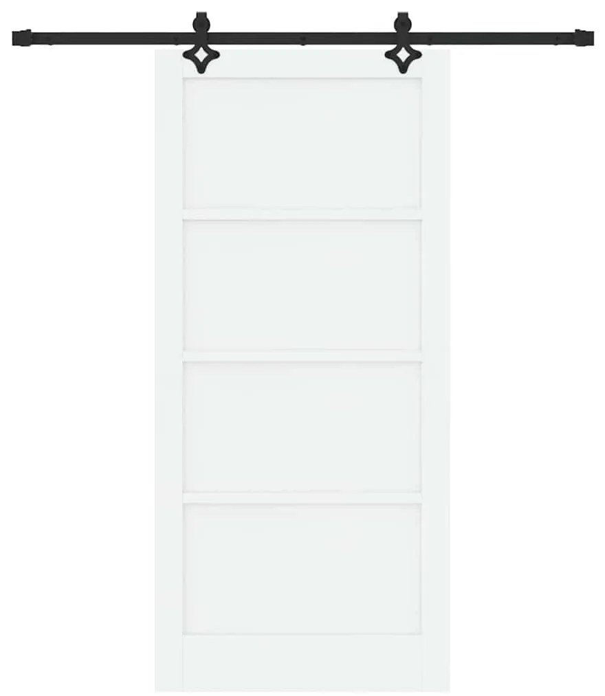 Porta Deslizante vidaXL com Conjunto de Ferragens Branco 93x202 cm Mad