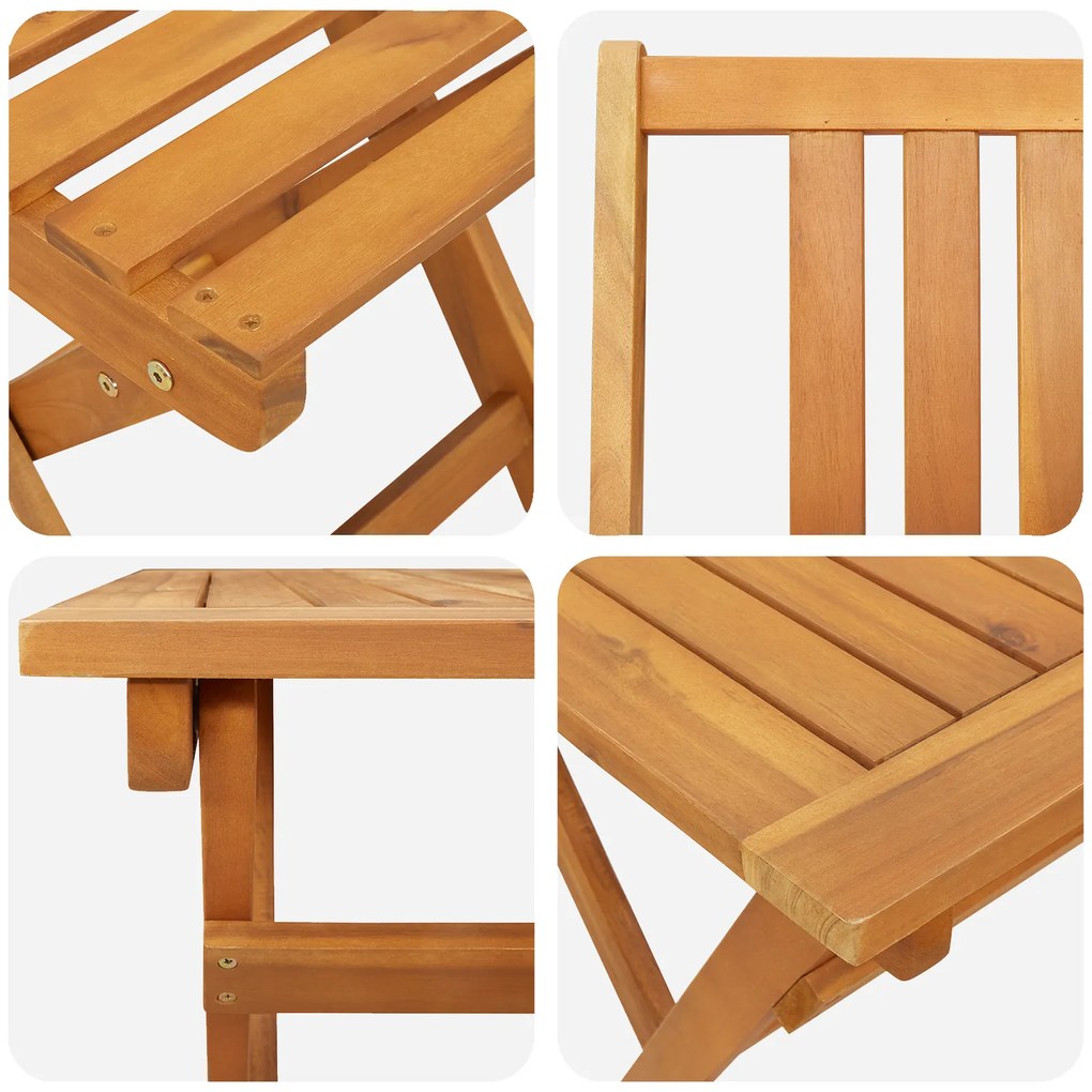 Conjunto de Bistro de Jardim de 4 Peças vidaXL de Madeira Maciça de Ac