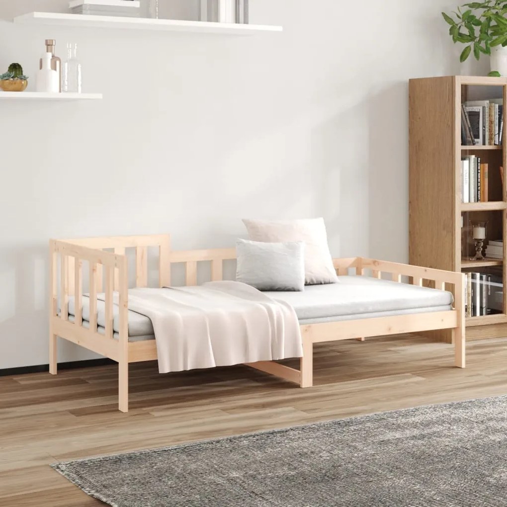 Sofá-cama sem colchão 90x200 cm madeira de pinho maciça