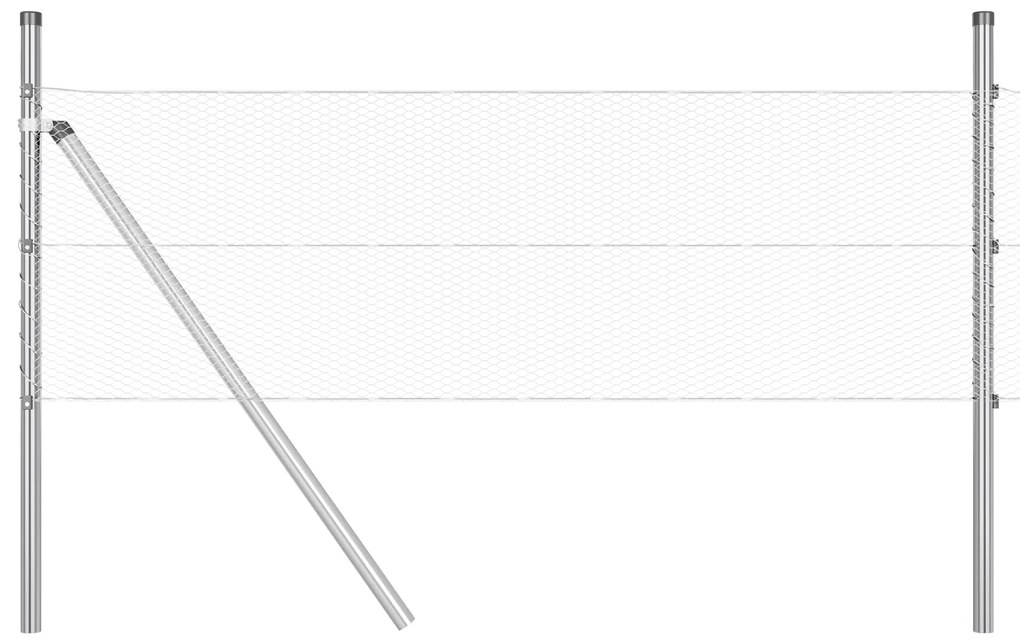 Conjunto de Cerca Conjunto de 2 Aço Galvanizado 25 x 0,5 m