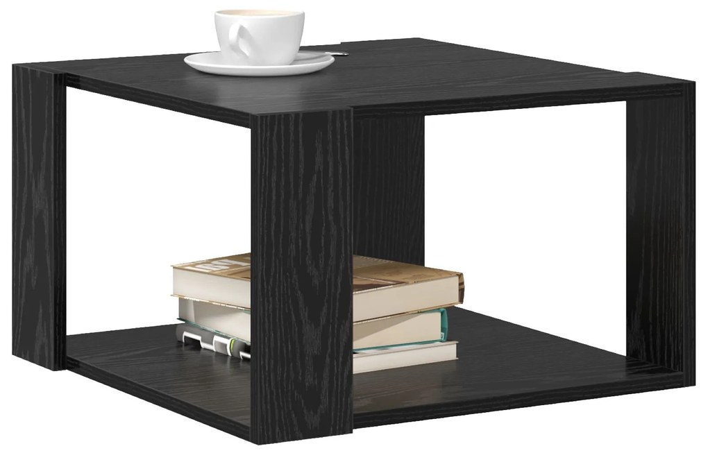 Mesa de Café Carvalho Preto 51,5x51,5x30 cm Madeira de Engenharia