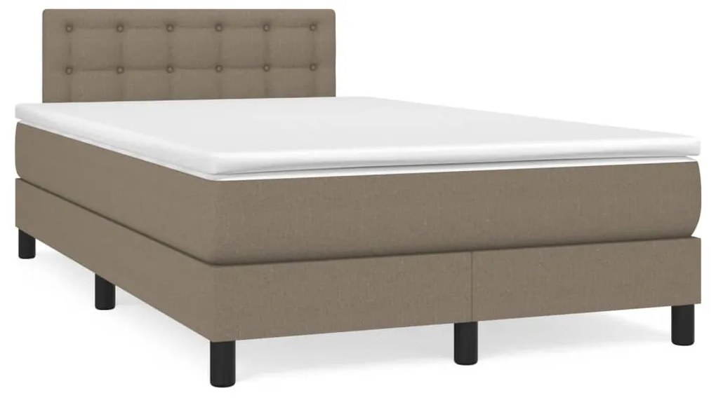 vidaXL Cama boxspring c/ colchão 120x190cm tecido castanho-acinzentado