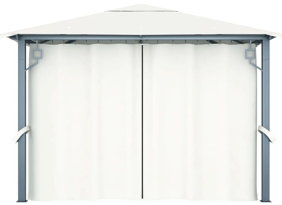 Gazebo com cortina 300x300 cm alumínio creme