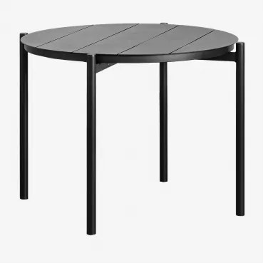 Mesa De Jardim Redonda Ø110 Cm Em Alumínio Elton Negro-de-fumo - Sklum