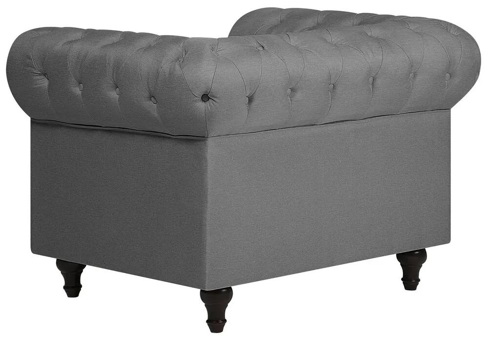 Conjunto de sofás com 4 lugares em tecido cinzento claro CHESTERFIELD BIG Beliani