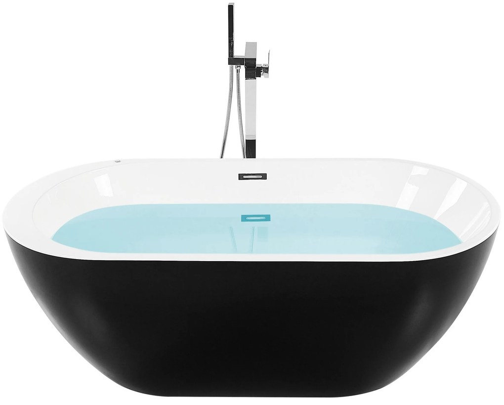 Banheira autónoma de hidromassagem em acrílico preto com LED 170 x 80 cm NEVIS III Beliani