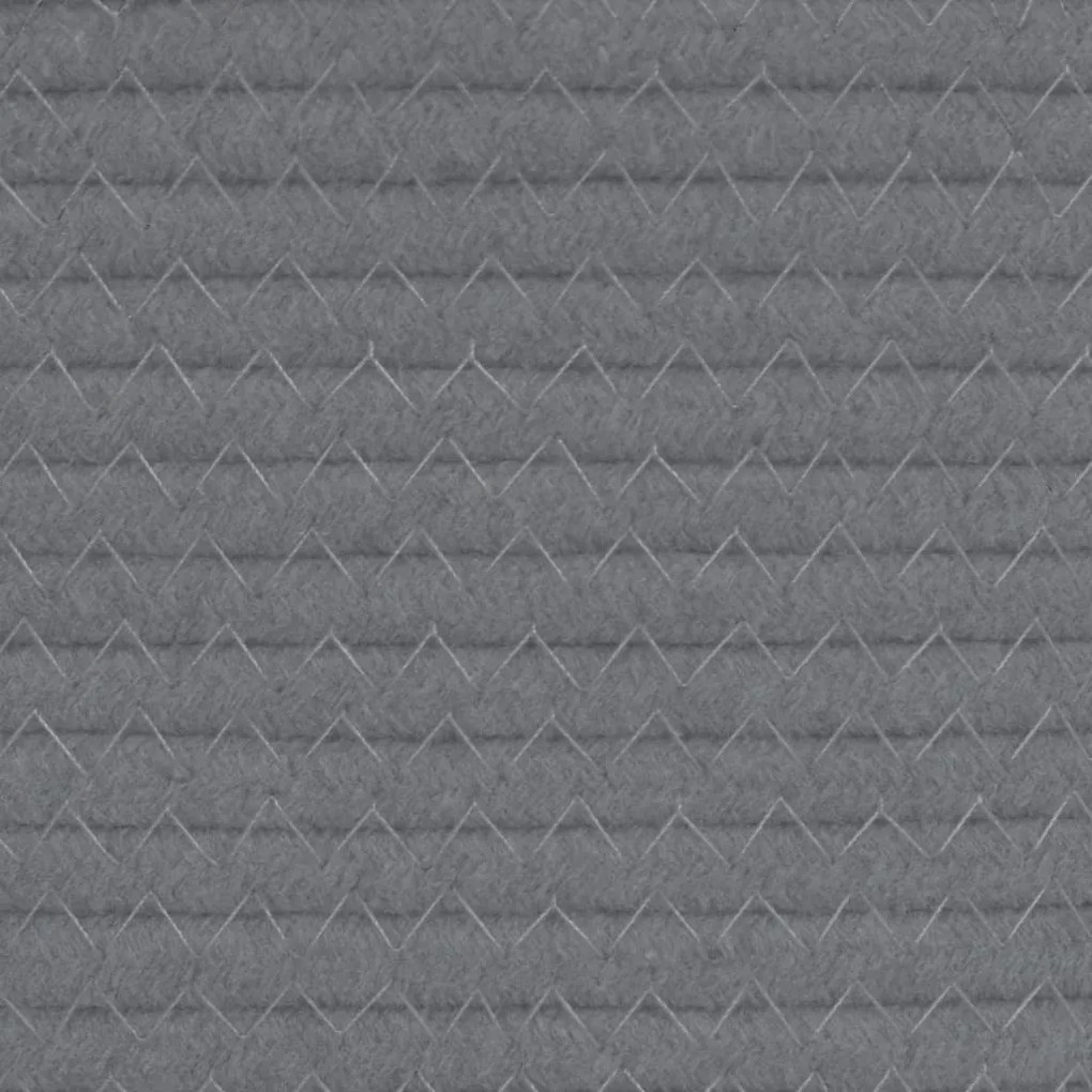 Cesto de arrumação Ø60x36 cm algodão cinzento e branco