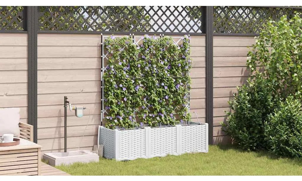 Jardineiras de Jardim 1 pc Branco 120 x 40 x 142 cm Plástico