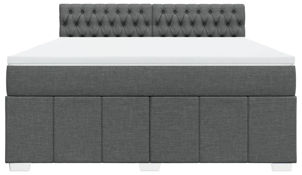 Cama com molas/colchão 180x200 cm tecido cinzento-escuro