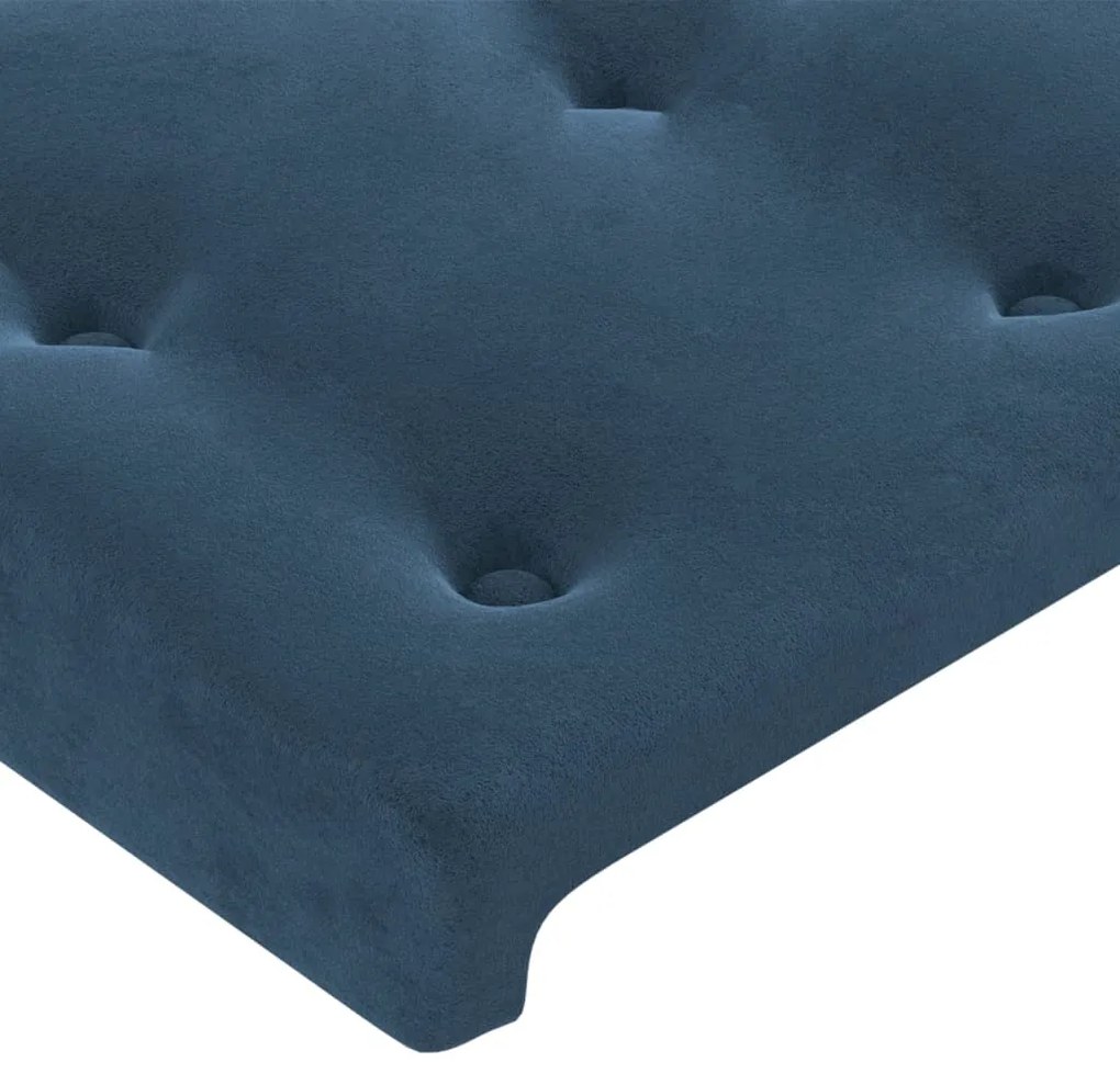 Cabeceira de cama c/ abas veludo 83x16x78/88 cm azul-escuro