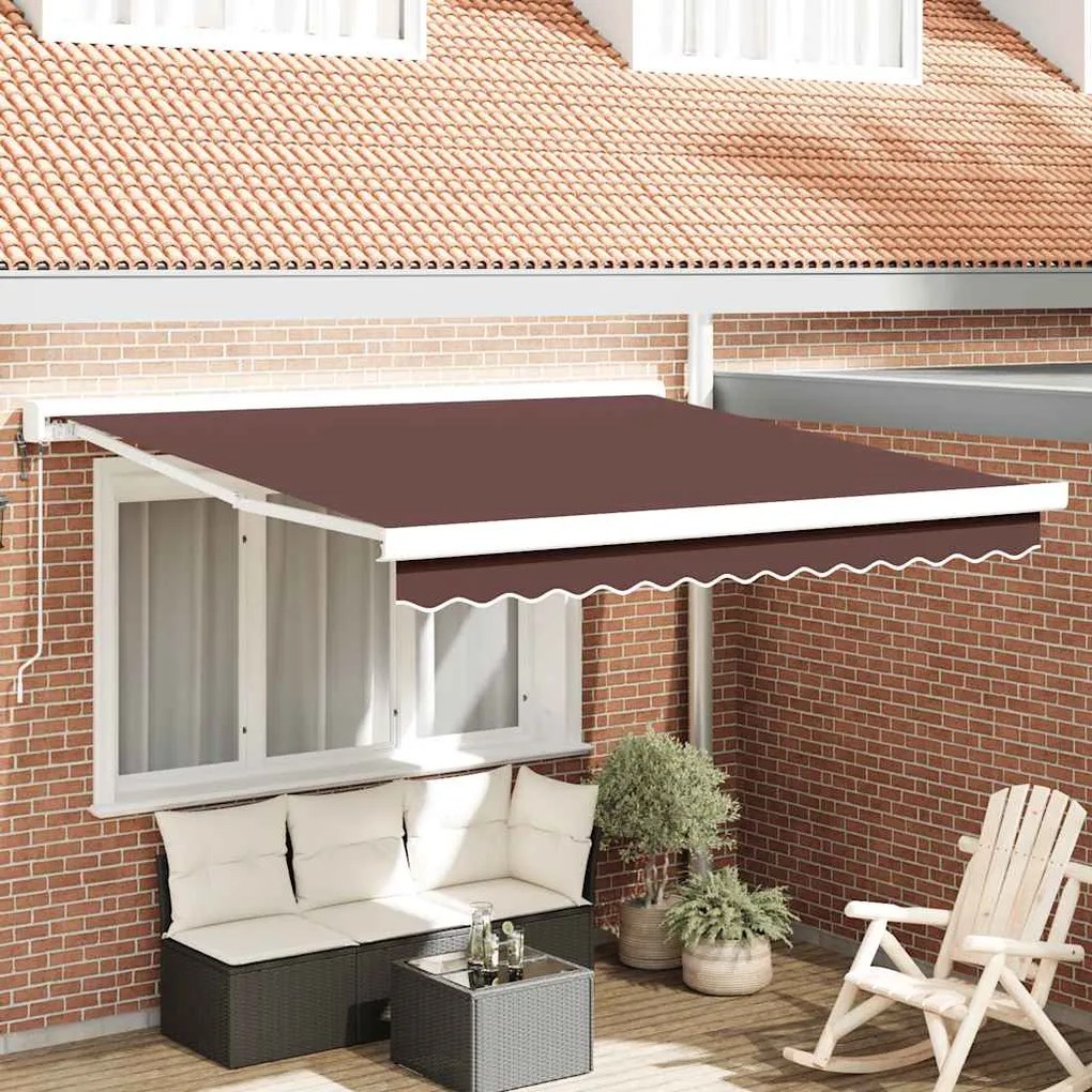 vidaXL Toldo retrátil automático 300x250 cm castanho