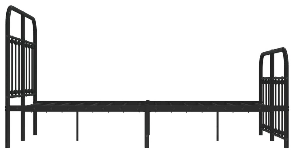 Estrutura de cama com cabeceira e pés 120x200 cm metal preto