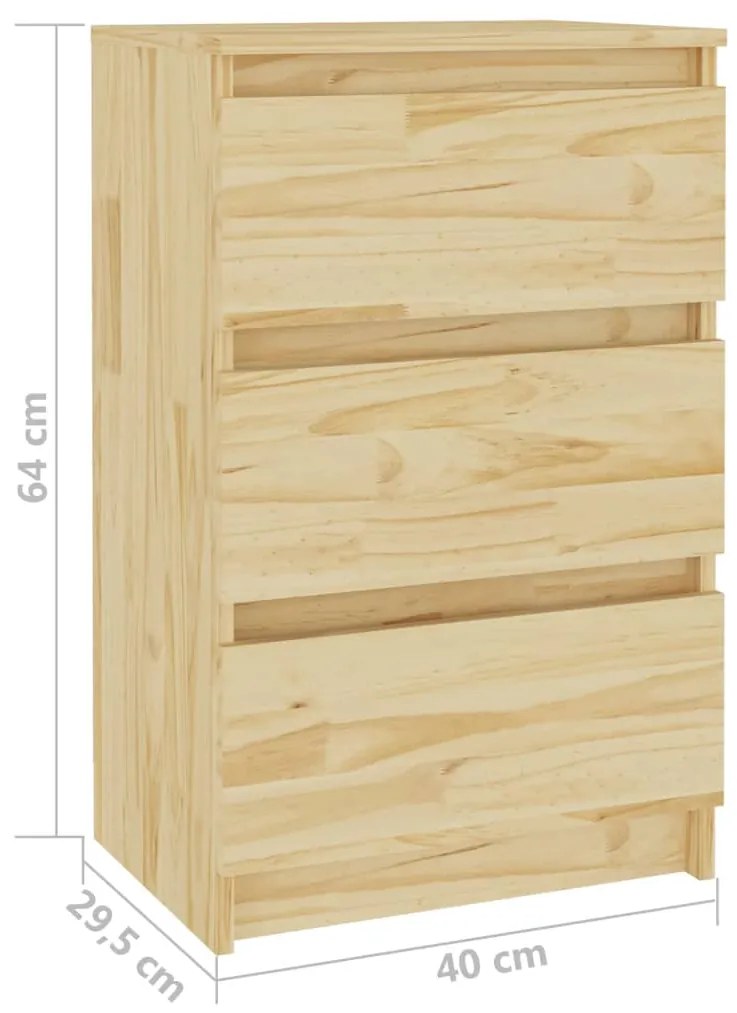 Mesas de cabeceira 2 pcs 40x29,5x64 cm pinho maciço