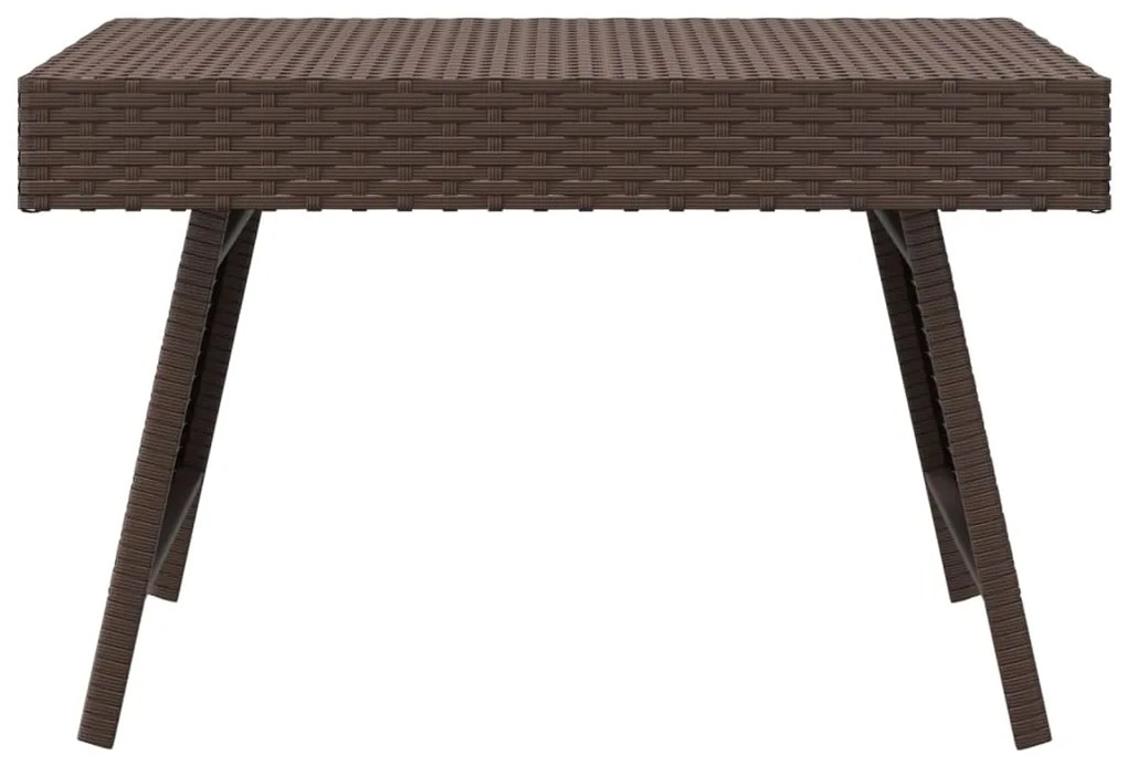 Mesa de apoio dobrável 60x40x38 cm vime PE castanho