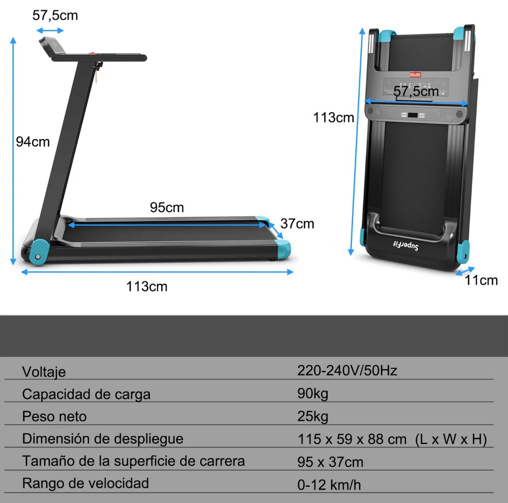 Passadeira elétrcica Doméstica Dobrável Compacta com 12 Programas Pré-definidos App Control Display LED Azul