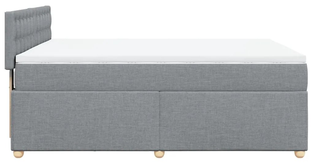 Cama com molas/colchão 140x200 cm tecido cinzento-claro