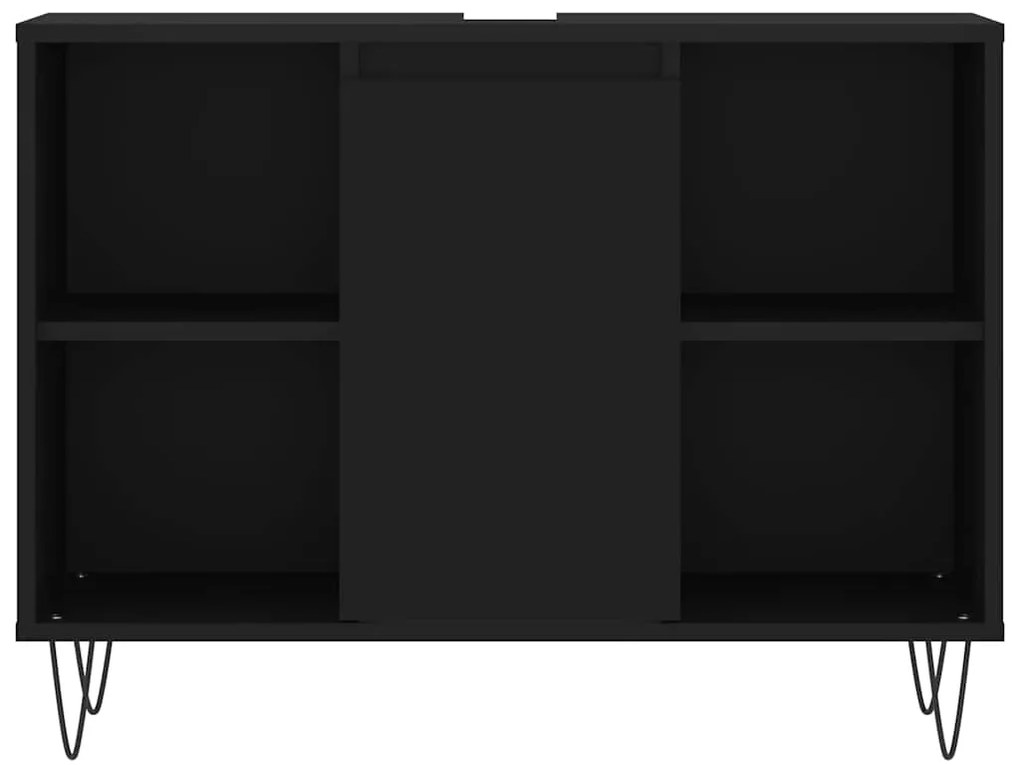 Armário de casa de banho 80x33x60 cm derivados de madeira preto