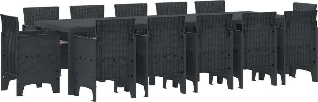 vidaXL Conjunto de Jantar para Jardim 13 pcs Antracite