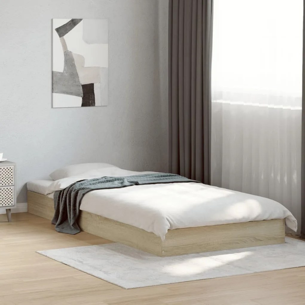 Estrutura cama s/ colchão derivados de madeira carvalho sonoma