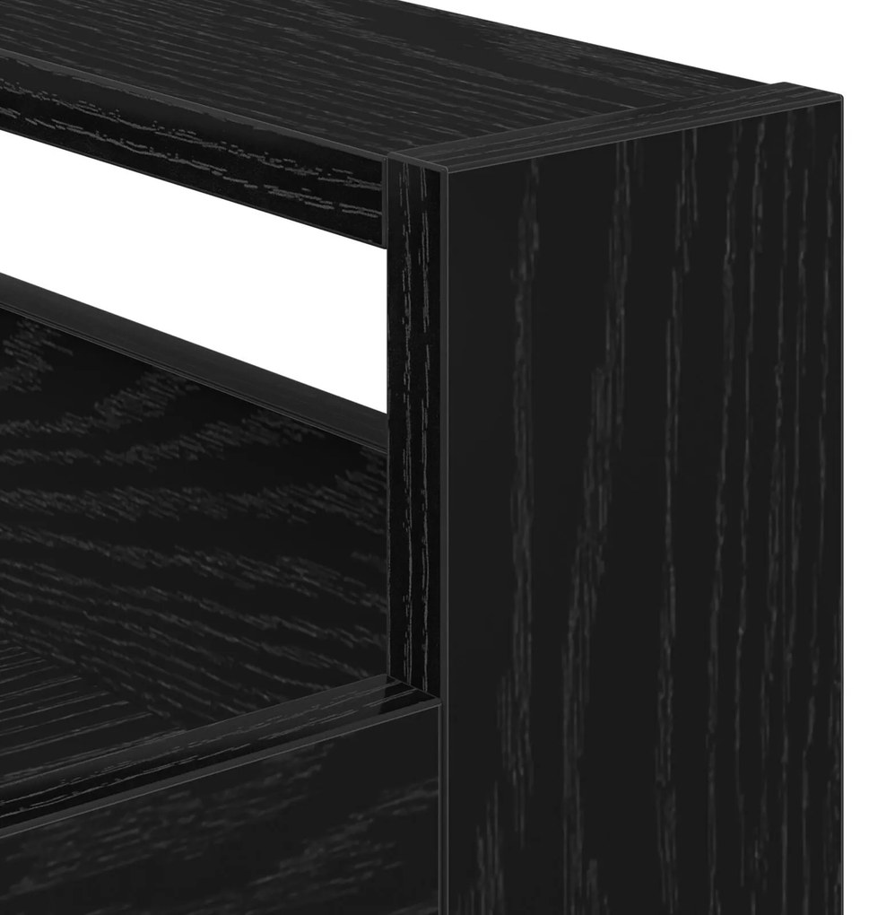 Carrinho de Cozinha vidaXL Carvalho Preto 60x45x80 cm Madeira Compósit