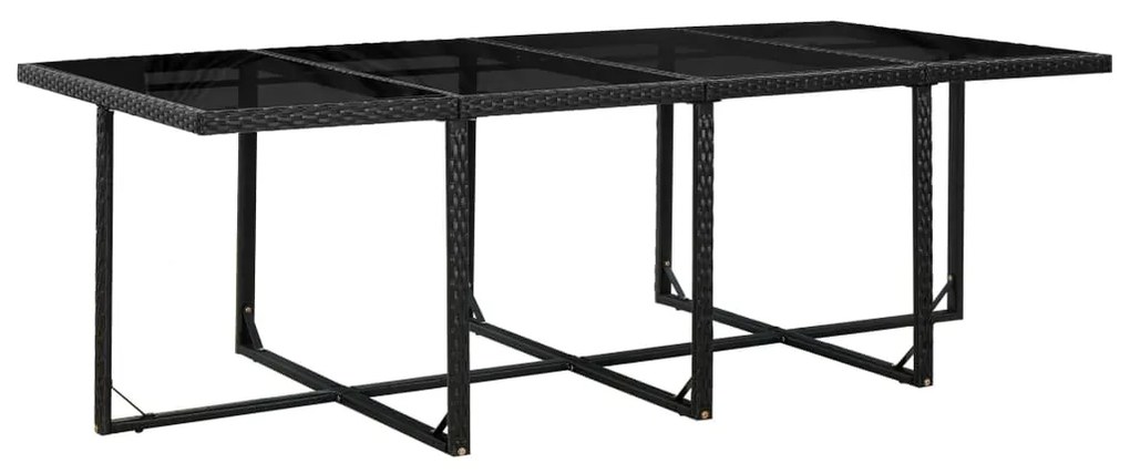 13 pcs conjunto jantar exterior com almofadões vime PE preto