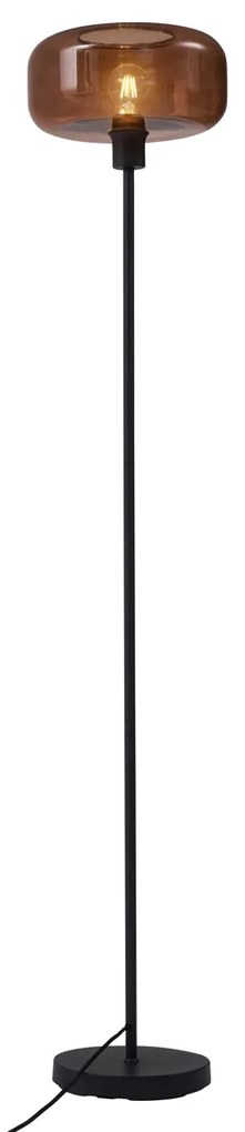 Candeeiro de Pé Retro Preto com Vidro Bronze - Bizle Retro